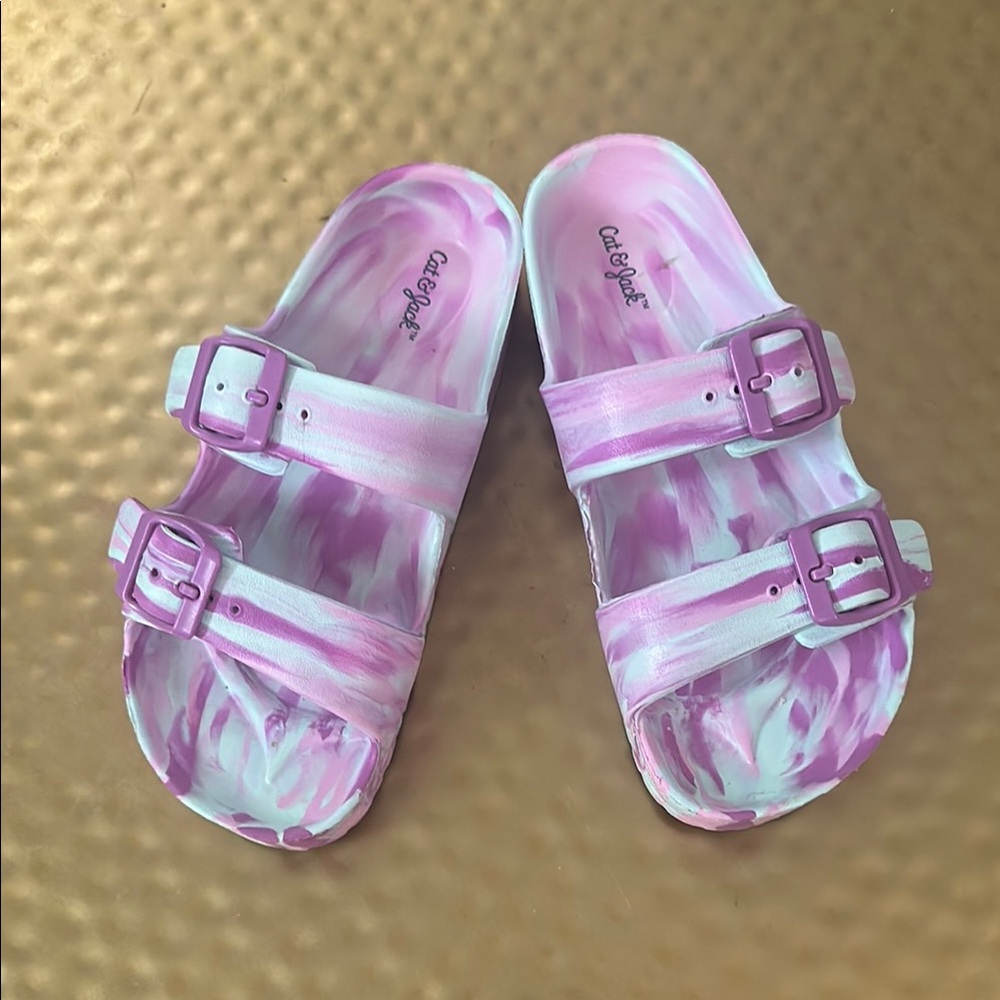 Cat & Jack purple and blue Tie-Dye Kids Sandals